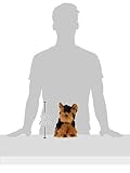Steiff 076923 - Original Plüschtier Hund Herkules Yorkshire Terrier, Kuscheltier ca. 24 cm, Markenplüsch Knopf im Ohr“, Schmusefreund für Babys von Geburt an, braun/schwarz