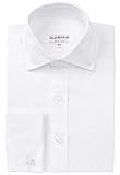 Isaac Mizrahi Boy's SH9251FC French Cuff 100% Cotton Dress Shirt - Solid White - 7