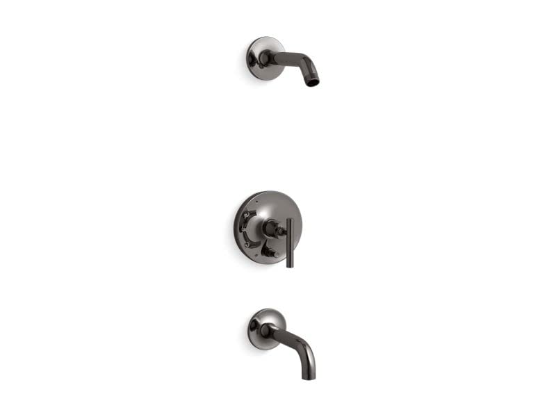 KOHLER T14421-4L-TT Purist Rite-Temp Bath And Shower Trim Kit con Diverter de Botón y Manilla Palanca Sin Cabezal de Ducha, Titanio Vibrante miniatura 1