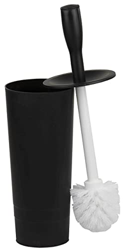 Home Basics Tapered Plastic Toilet Holder Compact Free-Standing Hide-Away, Long Brush, Heavy Duty for Bathroom, Toilet & Powder Room, Black Home Basics Tapered Plastic Toilet Holder Compact Free-Standing Hide-Away, Long Brush, Heavy Duty for Bathroom, Toilet & Powder Room, Black
