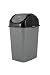 Superio Brand 2.6 Gal. Small Slim Trash Can Finish: Gray/Black