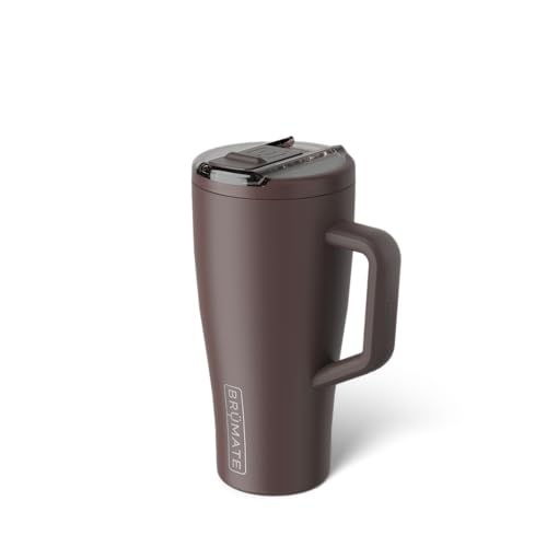 Image of BruMate Era Flip 30oz Tumbler with 100% Leakproof Covered Straw Lid | Hygienic Covered Straw | Insulated Stainless Steel Water Bottle with Handle | Cup Holder Friendly | BPA-Free (Java)