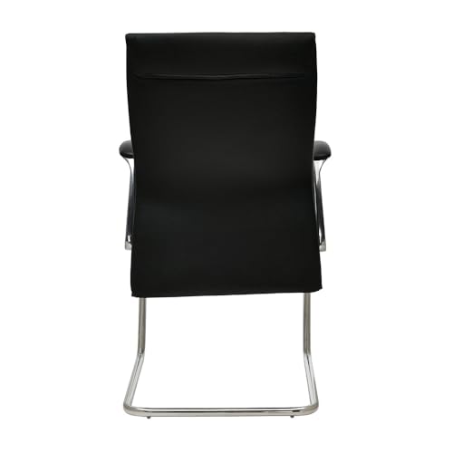 Image of Nilkamal Command Mid Back Leatherette Visitor Chair|Assembly Required| Office & Home Office|Black