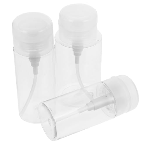 LALADEFIEE Botellas Dispensadoras Dosificador a Presión para Cosméticos Líquidos y Quitaesmalte Set de 3 Unidades 120 Ml 150 Ml 200 Ml Plástico Resistente para Cuidado Piel y Viaje