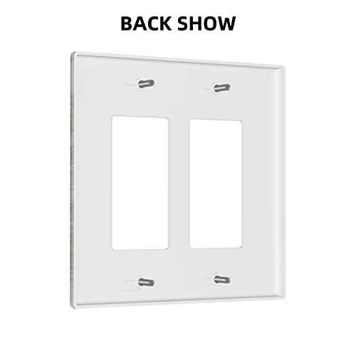 Retro Pale Turquoise Wood Grain Double Rocker Light Switch Cover Decorative 2 Gang Decora Wall Plate Electrical Outlet Switchplate For Kitchen Bathroom Home Decor #TOP3