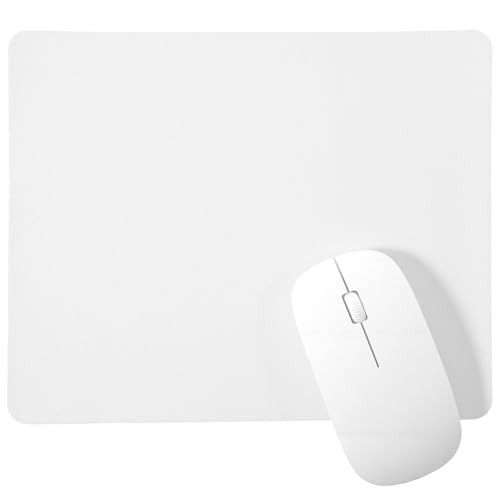Ymapinc 25x20cm White Mouse Pad Ultra-Thin Mouse Mat with Non-Slip Base for Computer Gaming Laptop Home Office Use