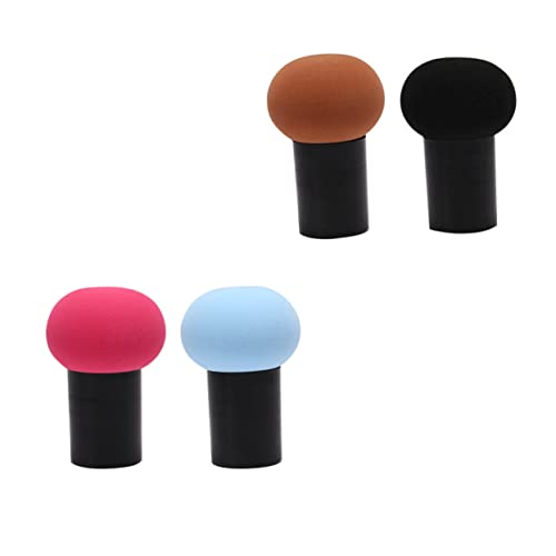 IWOWHERO Facial Makeup Puff Mushroom Puff 4pcs Fluffy Powder Buffing Stippling Head Random Color