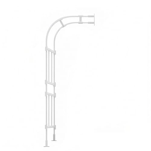 Enrejado de arco de jardín de metal resistente, soporte de medio arco resistente a la intemperie para plantas trepadoras, decoración al aire libre, blanco, 350 x 267 x 60 cm