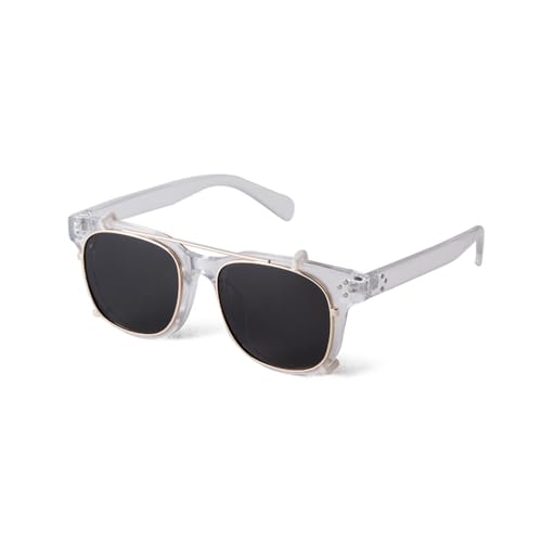 Lunettes de soleil amovibles léopard avec double lentille rabattable pour homme et femme