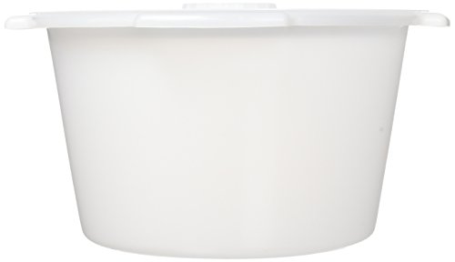 PCP Half Pail for Commode Chair with Lid, White (6 Quart /1.5 Gallon Capacity)