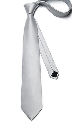 Image of Enlision Mens Ties Solid Color Satin Necktie Ties for men Handkerchief Cufflinks Pocket Squares for Wedding