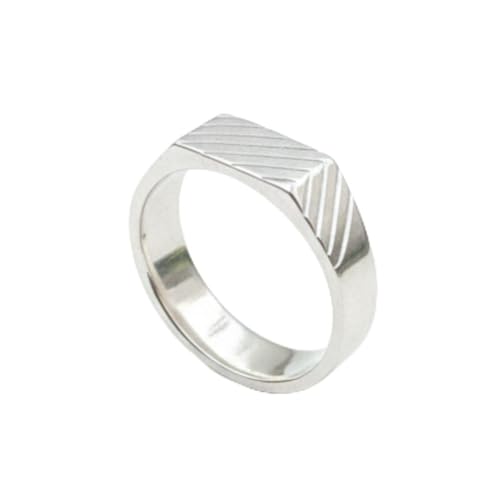 Image of Premium Silver Statement Ring | Modern Geometric Engraved Design