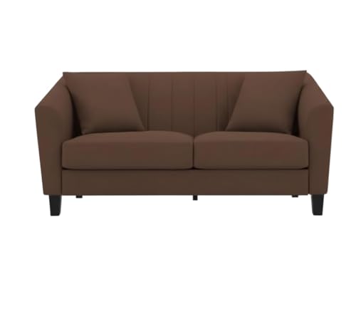 Image of Avion Natalia 2 Seater Sofa Set for Living Room Brown | Modern Fabric Sofa Furniture | 53 Inches Couch for Guests Room Festival Gifts