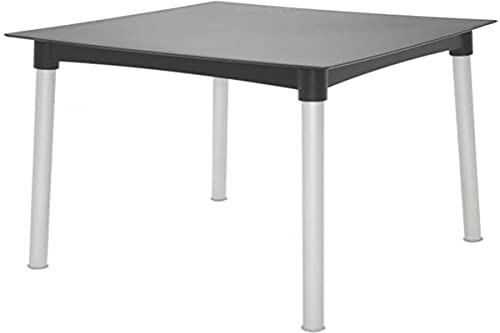 Mesa Tramontina Diana Summa em Polipropileno Preto com Pernas de Alumínio Anodizado