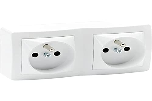 Schneider Electric SC5SHN0262473P Alrea double prise de courant 2 P + T connexion rapide, Blanc