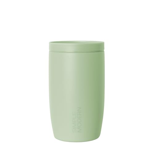 Image of Simple Modern Travel Coffee Mug Tumbler with 360 Lid | Ceramic-Lined Insulated Stainless Steel Cold Brew Iced Coffee Cup Thermos | Gifts for Women Men Her Him | Voyager Signature | 12oz | Meadow Mist