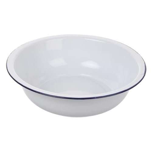Tazón esmaltado vintage blanco 34 cm para cocina