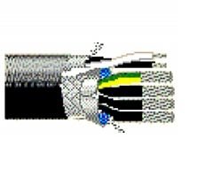 29512 12/16 AWG 4/2C Overall Foil/TC Braid 85% Composite Flexible Motor Supply VFD Cable UL Type TC-ER - PVC - 1000V - Black - Belden (450FT)