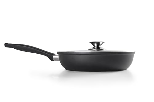 Sartén con tapa - sartén de 26 cm, ideal para voltear tortillas, fabricada en material antiadherente, fácil de limpiar y apta para todo tipo de cocinas. #