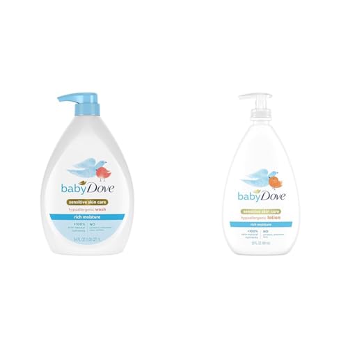 Image of Baby Dove Sensitive Skin Care Baby Wash Rich Moisture For Baby Bath Time Tear-Free & Sensitive Skin Care Body Lotion For Delicate Baby Skin Rich Moisture