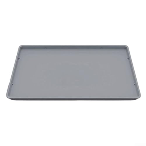 Alfombrilla de silicona para cafetera de 40 x 50 cm, antideslizante, resistente al calor, diseño de borde alto para espresso y electrodomésticos de cocina, protección de encimera (gris)