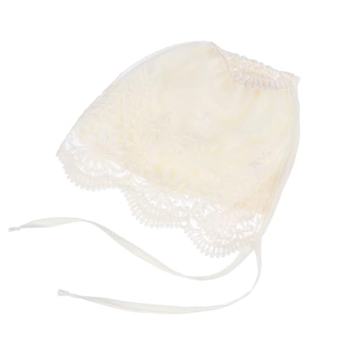 GLSTOY Gorro de Ñiño Encaje Ahuecado, Color Crema, Talla Única, Sombrero para Fotografía y Disfraces de Recién Nacido, Accesorio Verano para Niñas, Sombrero de Flores Transpirable