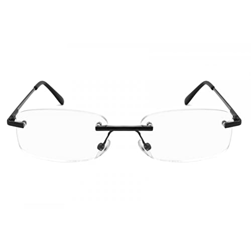 3 Pack Classic Rectangluar Metal Frame Rimless Reading Glasses for Men and Women2