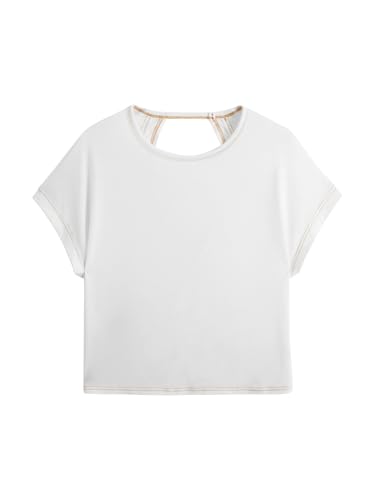 Image of RoseSeek Women's 3 Packs Open Back Tops T Shirt Criss Cross Cut Out Tee Short Sleeve Crewneck Summer Backless Tops