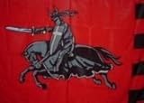 Fahne Stock-Flagge 30 x 45 : Ritter schwarz auf roter Fahne