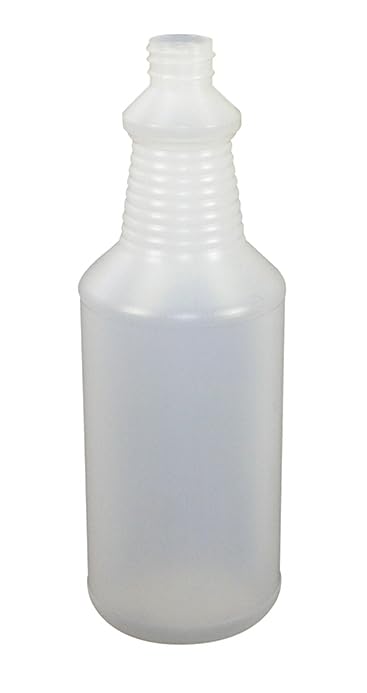 32 oz Clear Quart Spray Bottle Empty Container - 32 Ounce Plastic Bottle Only for Trigger Sprayer Tops, Multipurpose Refillable Bottles for Automotive