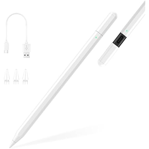 TiMOVO Stylus Pen for iPad, Apple Pencil USB-C with Palm Rejection, Fast Charge Apple Pen 1st 2nd Generation for iPad Pro 13/12.9/11'', iPad 10/9/8/7/6, iPad Air 11&13"(M2) /6/5/4/3th, iPad Mini 5/6 Cover