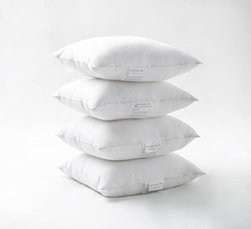 18x18 Pillow Inserts Pack of 4 - White Throw Pillows, Throw Pillow Inserts for Decorative Pillow Covers, Throw Pillows for Bed, Couch Pillows for Living Room, Throw Pillows for Couch, Fluffy Pillows 18x18 Pillow Inserts Pack of 4 - White Throw Pillows, Throw Pillow Inserts for Decorative Pillow Covers, Throw Pillows for Bed, Couch Pillows for Living Room, Throw Pillows for Couch, Fluffy Pillows