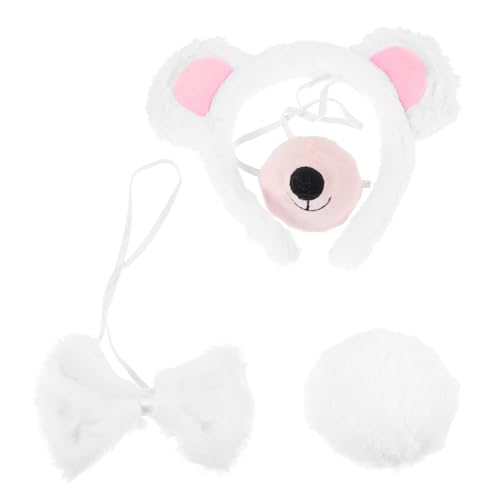 Yardenfun Diadema Orejas de de Peluche con y Nariz Set Accesorios de Disfraz Animal para Cosplay Fiesta Infantil