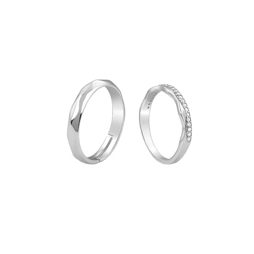 Image of GIVA Unisex Adult 925 Silver Forever Us Couple Bands,Male Ring: Indian - 18,Female Ring: Indian - 12| Gifts for Couples | With Certificate of Authenticity and 925 Stamp | 6 Months Warranty, One Size
