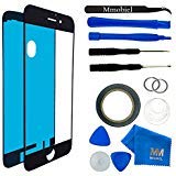 MMOBIEL Front Glass Repair Kit Compatible with iPhone 7-4.7 inch 2016 - Lens Screen Replacement Repair Kit - Incl. Toolkit - Black