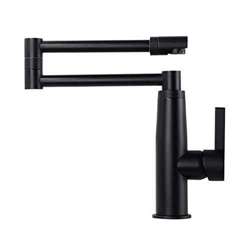 Robinet de remplissage de pot en laiton noir mat au design épuré pour évier