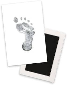 Pearhead Newborn Baby Handprint and Footprint Kit - No Mess Clean-Touch Ink Pad With Impression Cards, Safe for Skin, Perfect Keepsake for Family, Acid-Free, Smudge-Proof, Black, 3 Piece Set