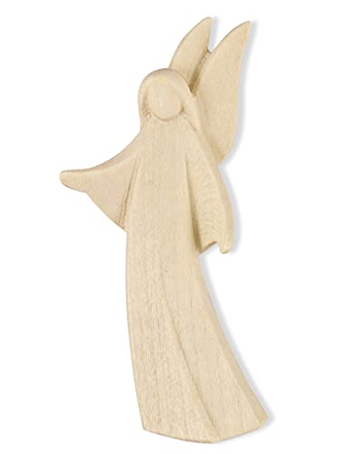 kruzifix24 Devotionalien Wandengel - Aram Engel/Schutzengel für die Wand aus Holz Geschnitzt Natur 8 cm Schutzengelchen Handarbeit Cover