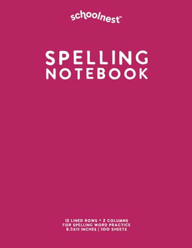 Spelling Notebook: Dark Pink Softcover Journal for Spelling Words