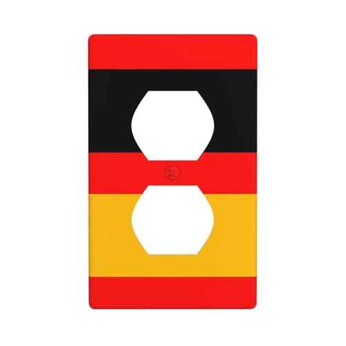 Phayah Placa de pared dúplex con patrón de bandera de Alemania, tamaño estándar, policarbonato termoplástico, tapas de enchufe dobles