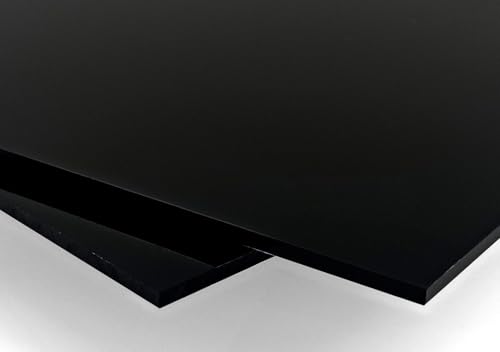 GOYAPRINT Schwarzes Methacrylat, 5 mm, Hartplastikplatte, Acrylplatte, Schwarz, für Bastelarbeiten, Dekoration, Beschriftung (2, 21 x 29,7 cm)