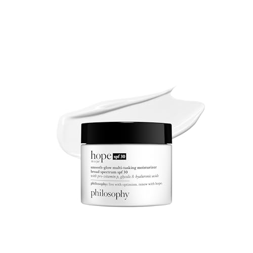 philosophy hope in a jar smooth-glow multi-tasking face moisturizer + spf 30 - with pro-vitamin P, glycolic acid & hyaluronic acid - provides deep & long-lasting hydration - 2 fl oz