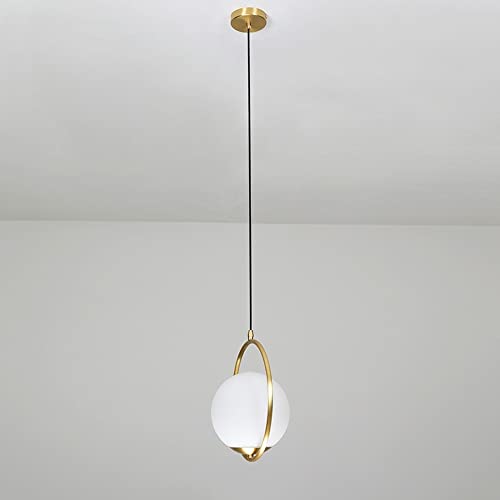 Luminaire suspendu en verre d'exception et finition dorée chic