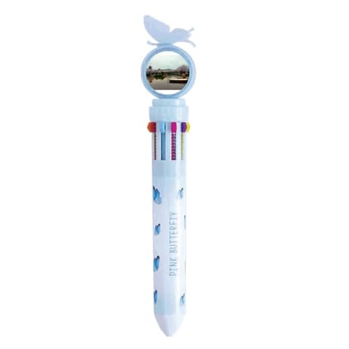 Stylo à bille multicolore Rosa Bough avec design art déco et pointe rétractable fluide