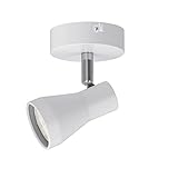 Aplique de la colección LEONEL. Las dimensiones de este modelo de aplique son de 9 cm de largo, 8 cm de ancho, 11 cm de alto, en blanco. Este modelo necesita 1 bombilla GU10 (no incluida).