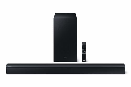 Samsung HW-C440G 2.1-Kanal C-Soundbar mit Subwoofer, 3 intergrierte Lautsprecher, Nachtmodus (SSE), Game Mode, 300 W, DTS Virtual:X, Inkl. One Remote Control [2023]