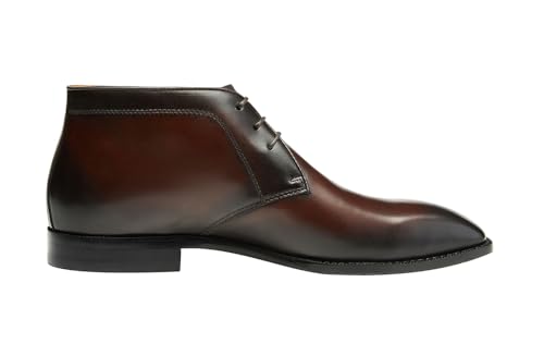 Image of Santimon Men's Chukka Boots Leather Lace Up Classic Ankle Boots Business Casual Desert Boot
