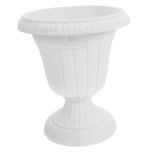 Yardwe Pot de Fleurs sur Piédestal Vintage de Colonne Romaine, Jardinière D'intérieur et Extérieur, Diamètre 25 Cm, Déco Table Mariage, Urne à Plantes Décorative en Plastique Robuste