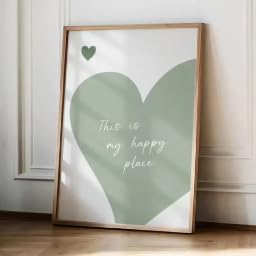 Affiche vert sauge C'est mon endroit préféré pour une décoration de chambre bienveillante