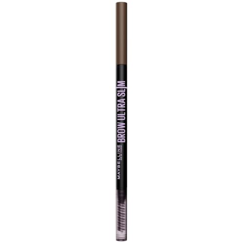 Maybelline New York Matita per Sopracciglia, Sopracciglia Definite, Formula Che Non Si Sfalda, Con Punta di Precisione e Pettinino, Brow Ultra Slim, Tonalità Deep Brown, 7,2 g